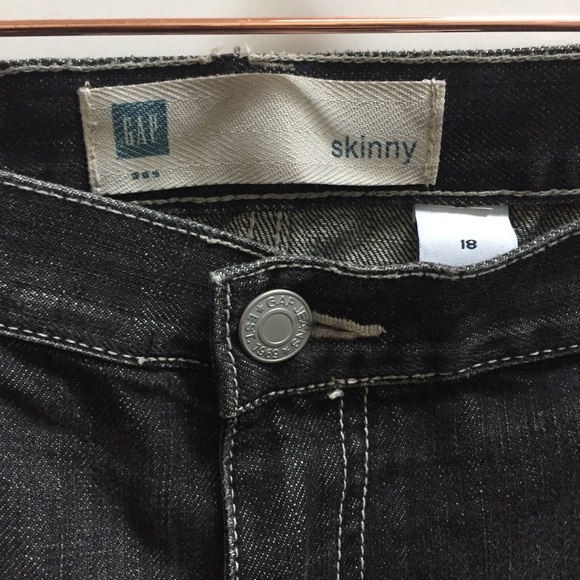 New NWT Gap black skinny distressed jeans plus size 18 18R - Picture 3 of 7